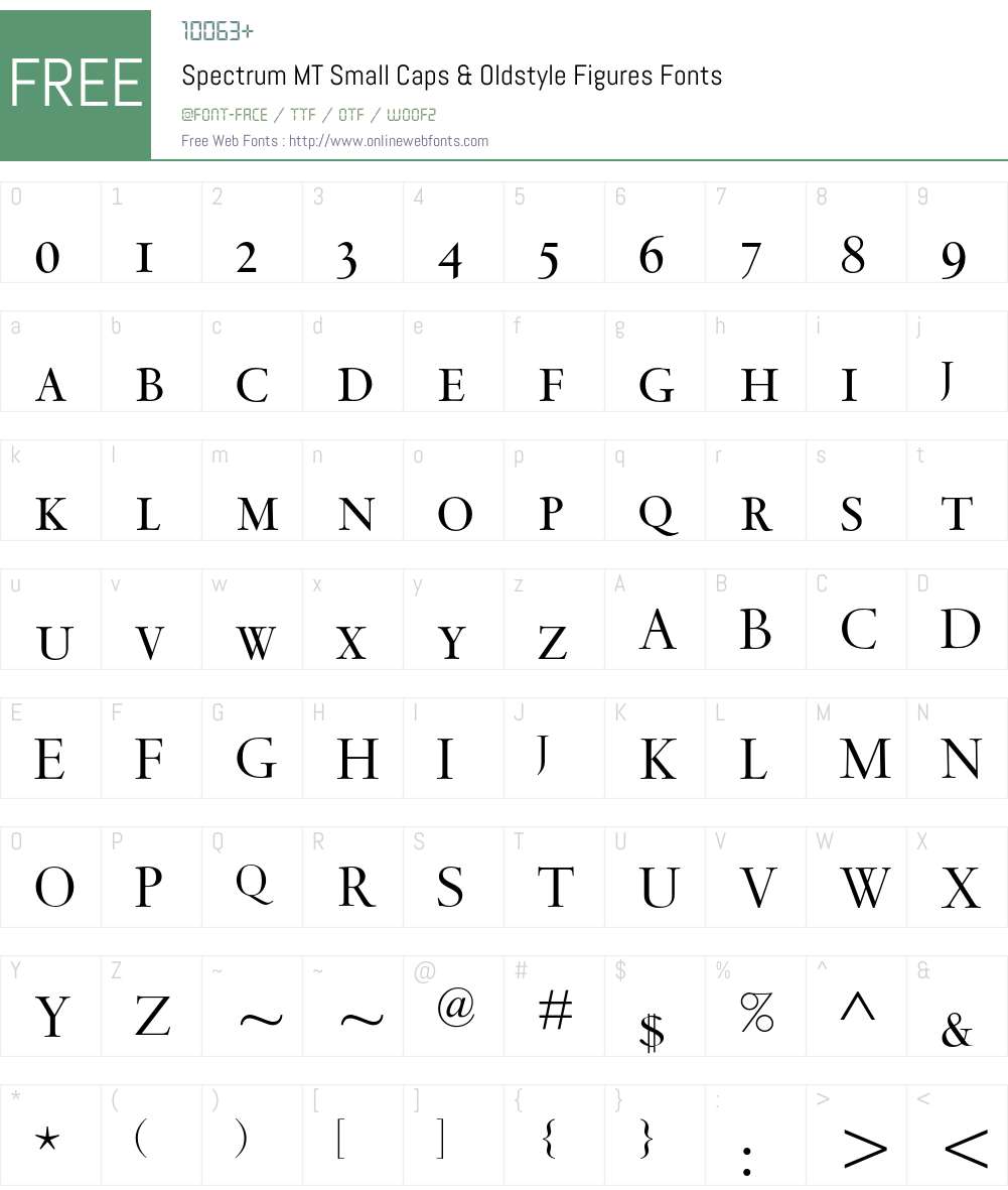 Spectrum MT Font Screenshots