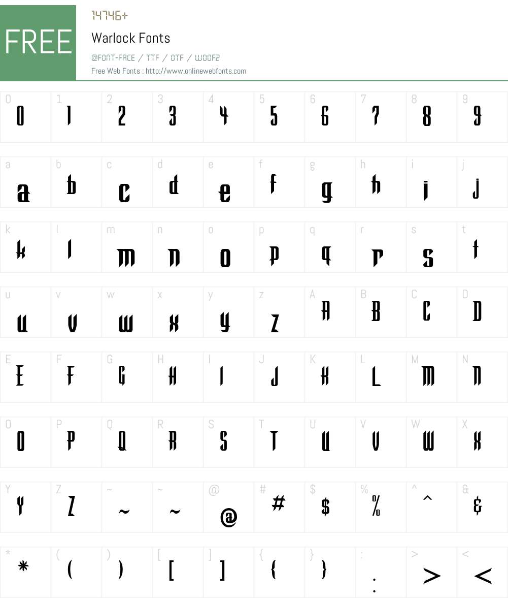 Warlock Font Screenshots