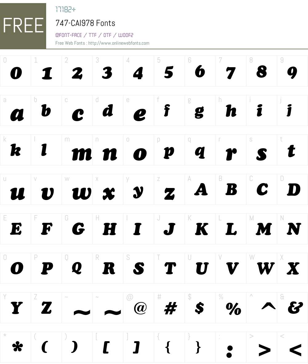 747-CAI978 Font Screenshots