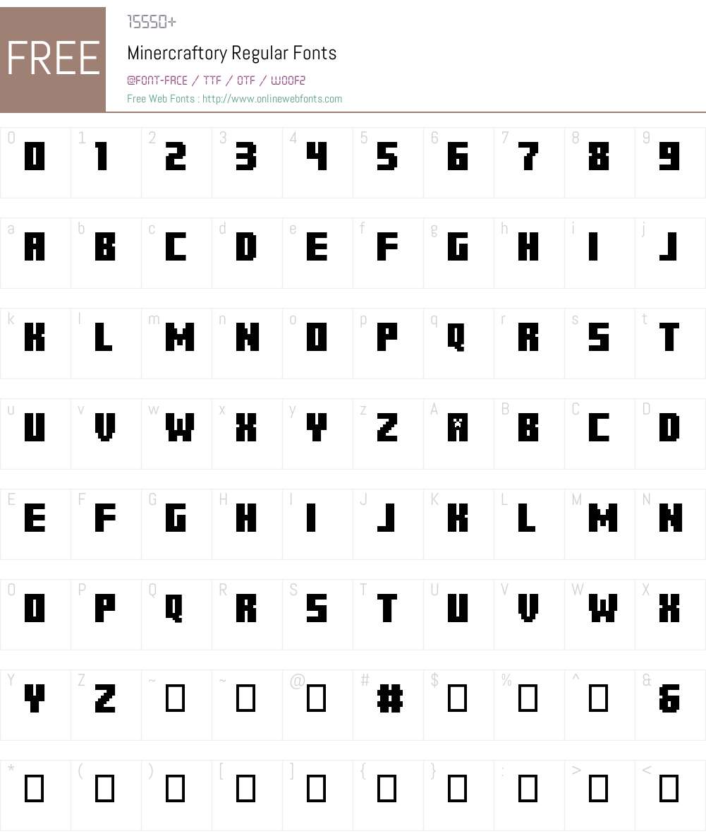 Minercraftory Font Screenshots