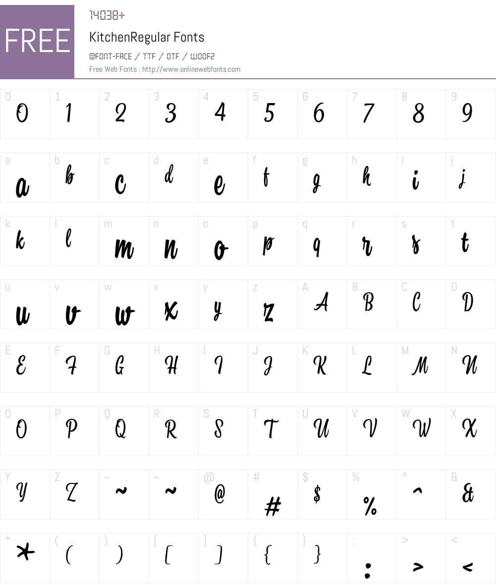 Kitchen Regular Font Screenshots