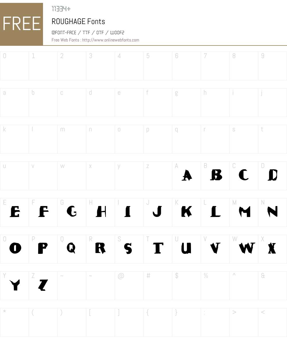 ROUGHAGE Font Screenshots
