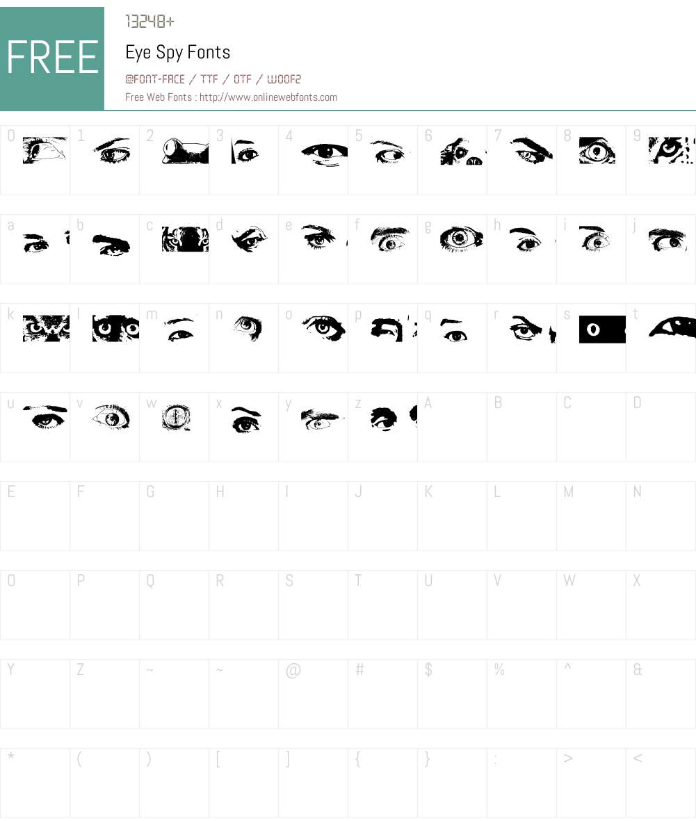 Eye Spy Font Screenshots