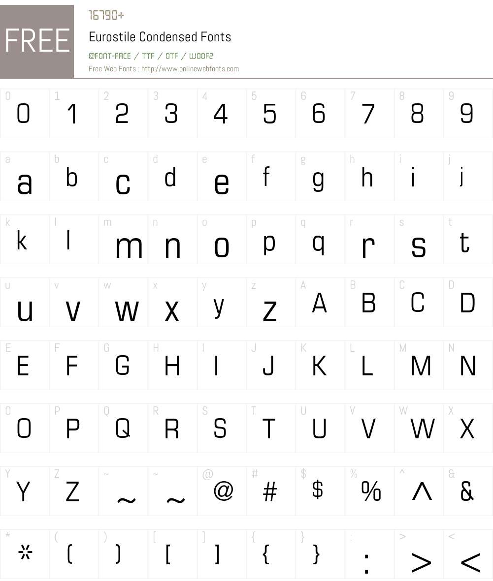 Eurostile Font Screenshots