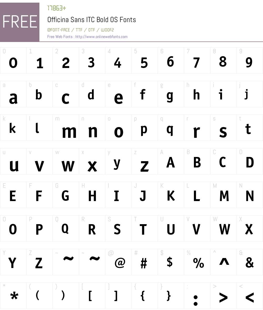 Officina Sans ITC Font Screenshots