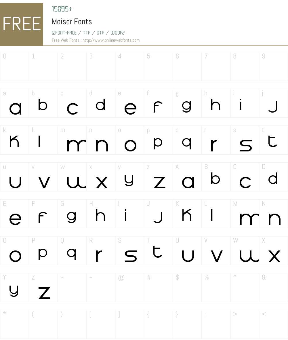 Moiser Font Screenshots
