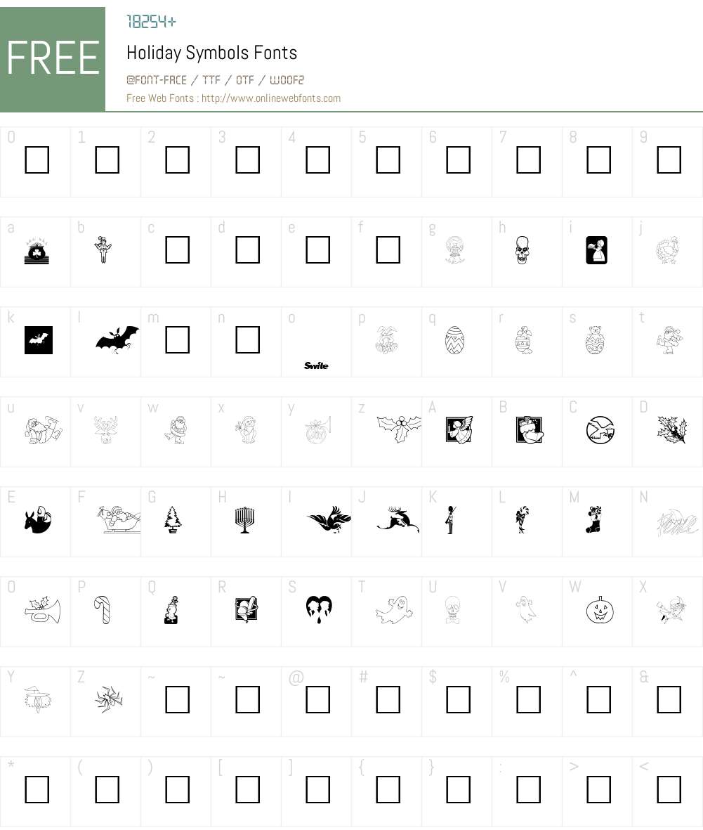 Holiday Symbols Font Screenshots