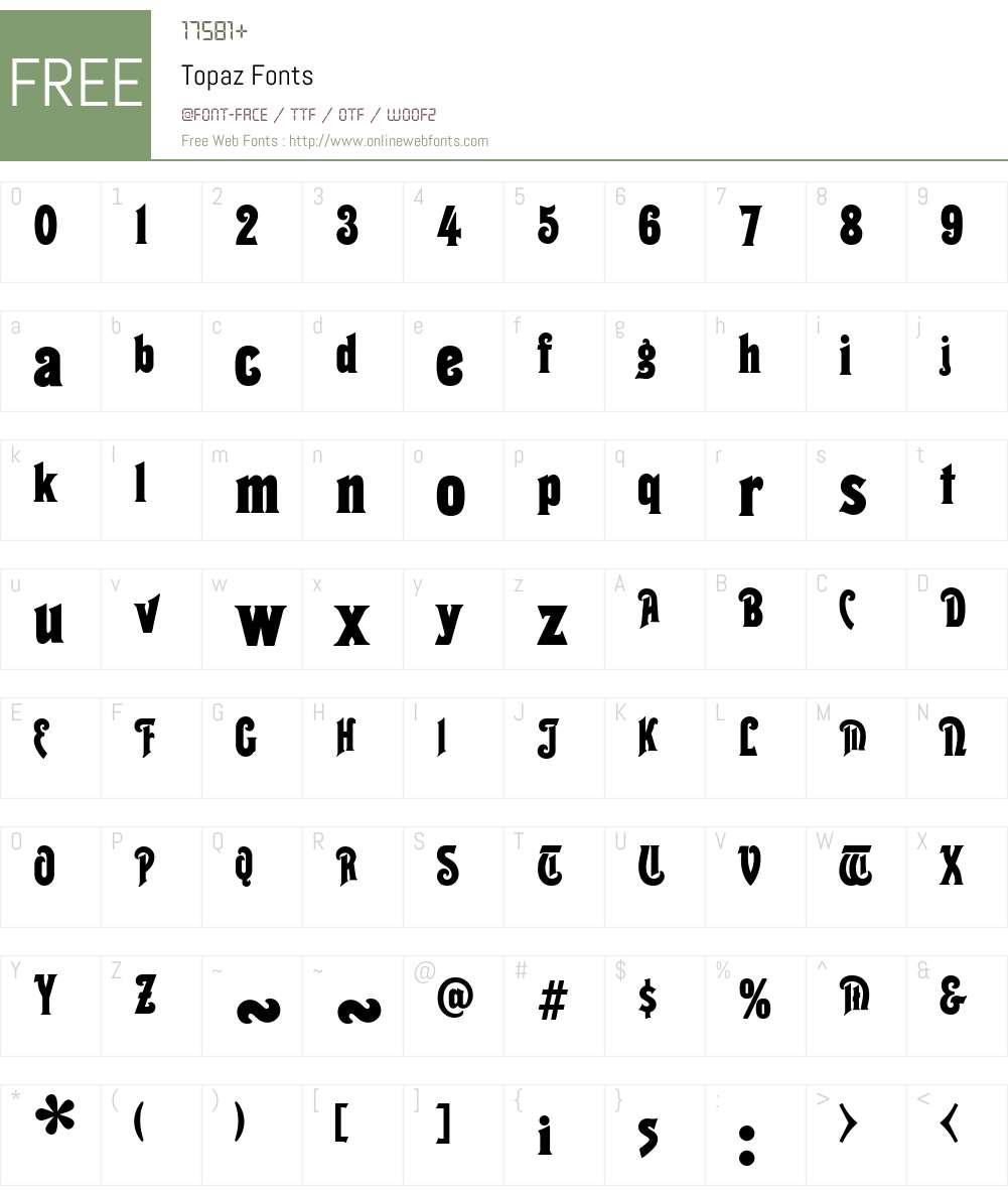 Topaz Font Screenshots