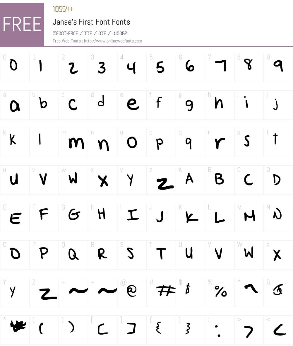 Janae's First Font Font Screenshots