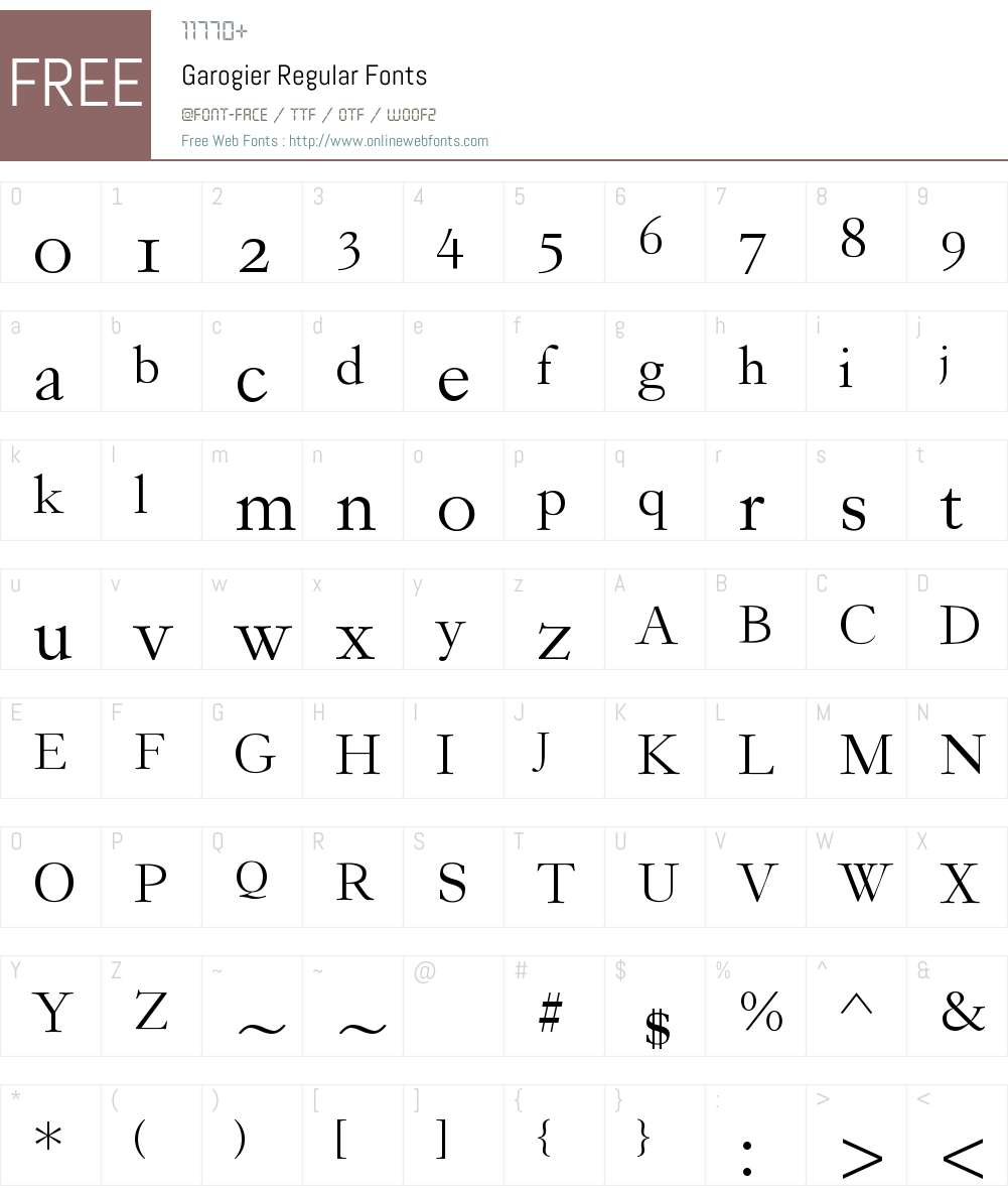 Garogier Font Screenshots