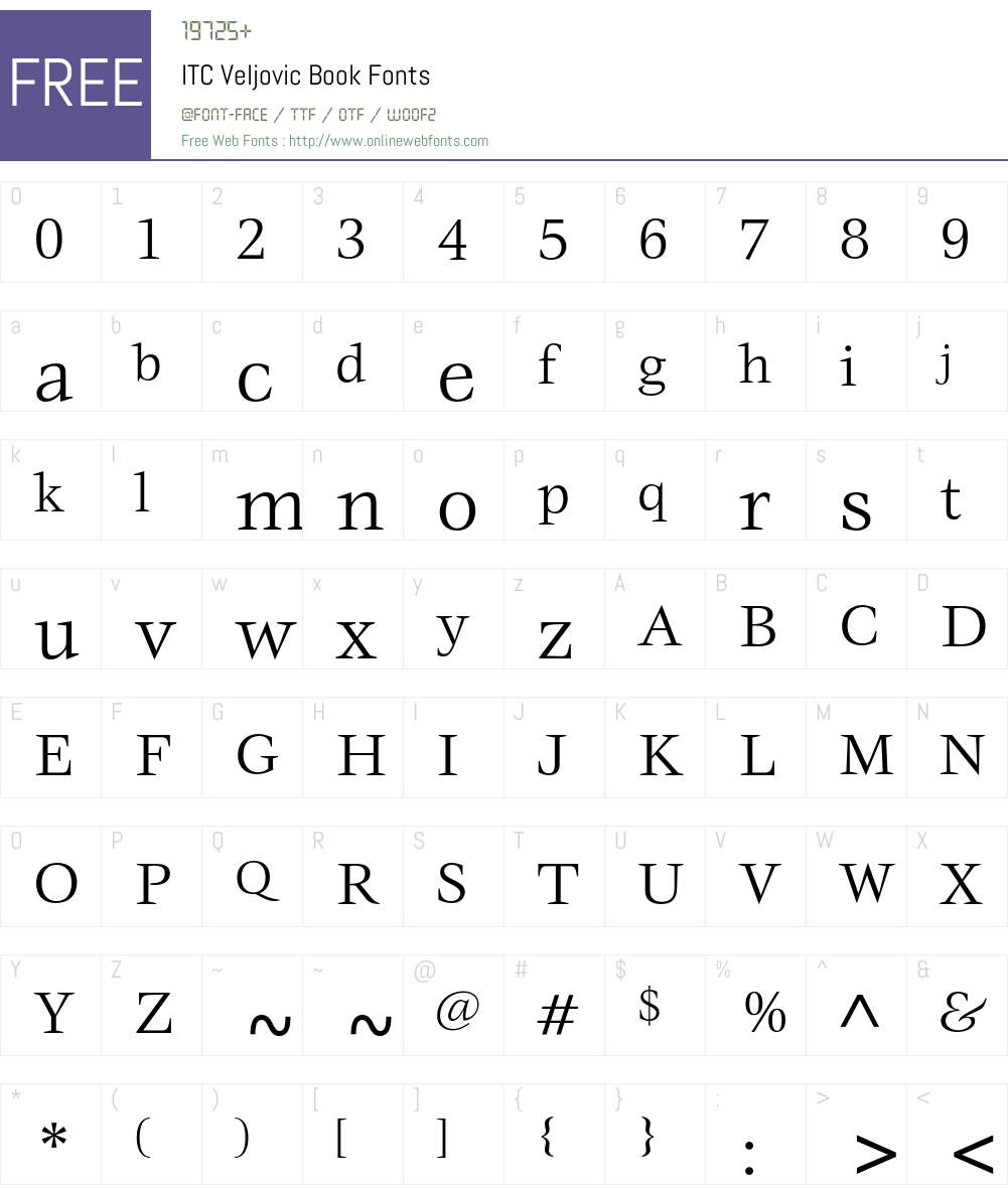 ITC Veljovic Font Screenshots