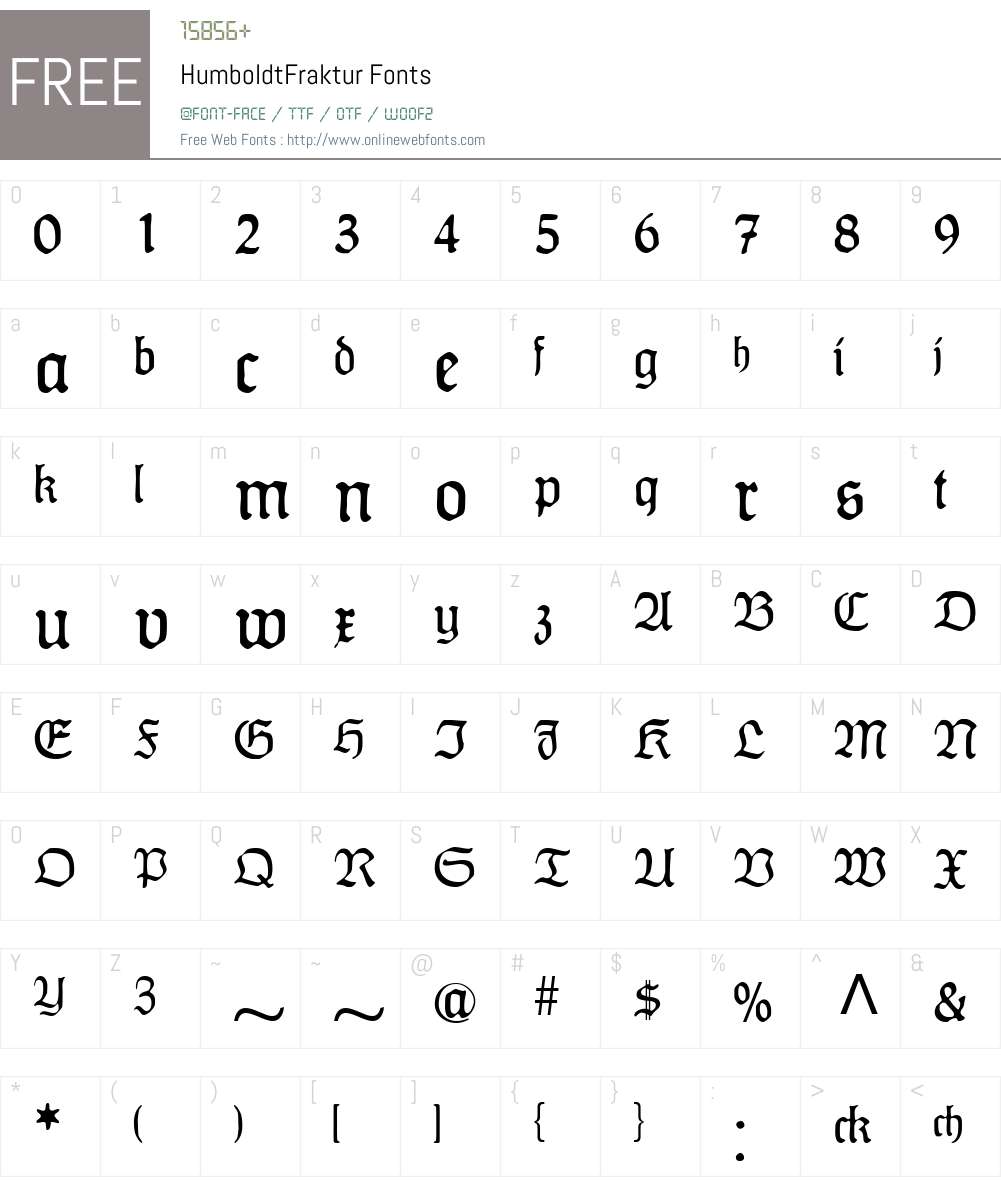 HumboldtFraktur Font Screenshots