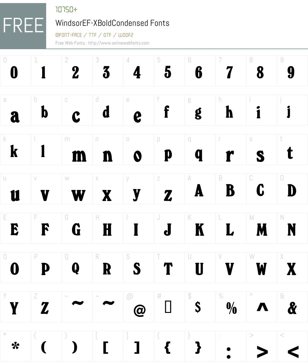 WindsorEF-XBoldCondensed Font Screenshots