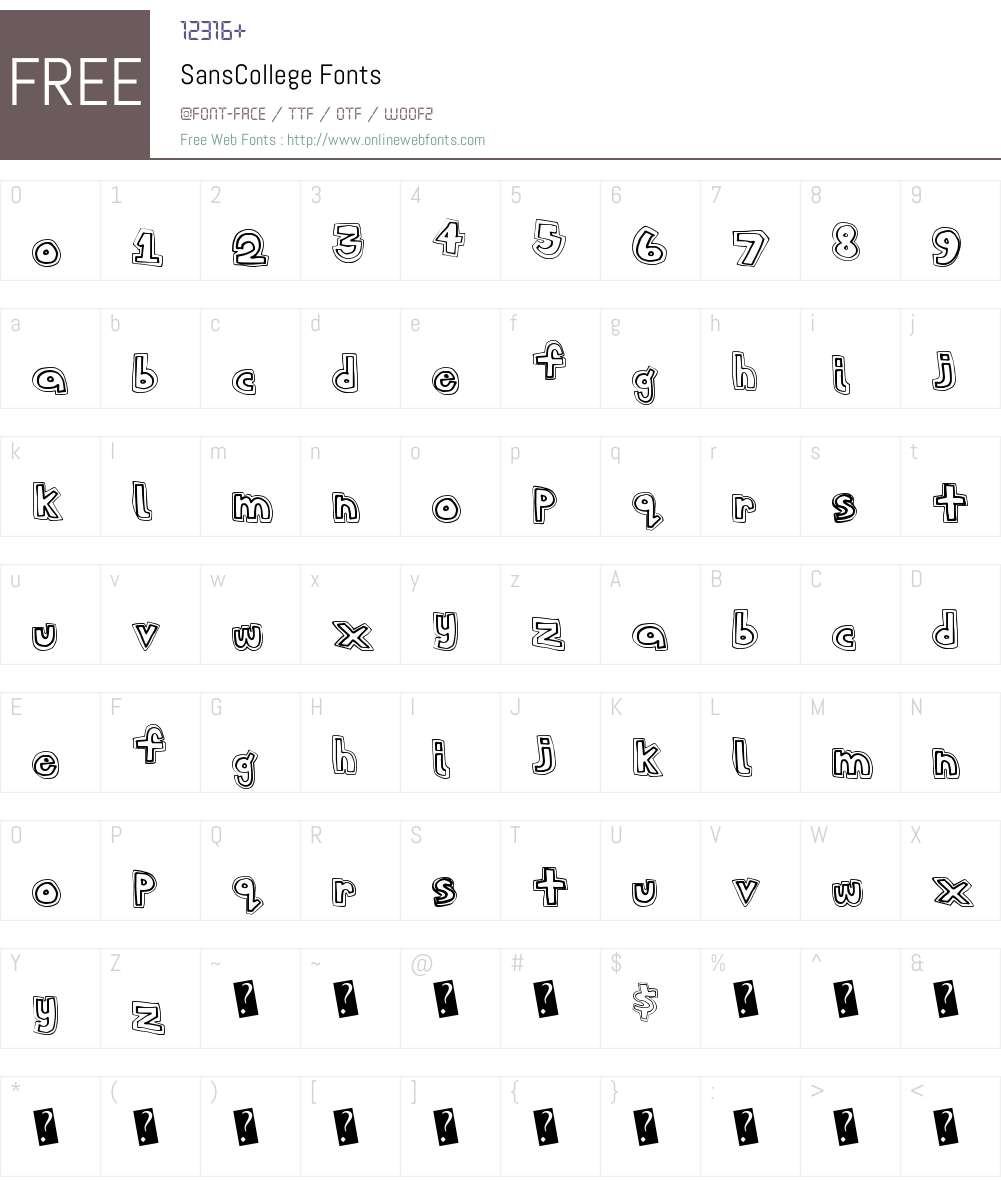 SansCollege Font Screenshots
