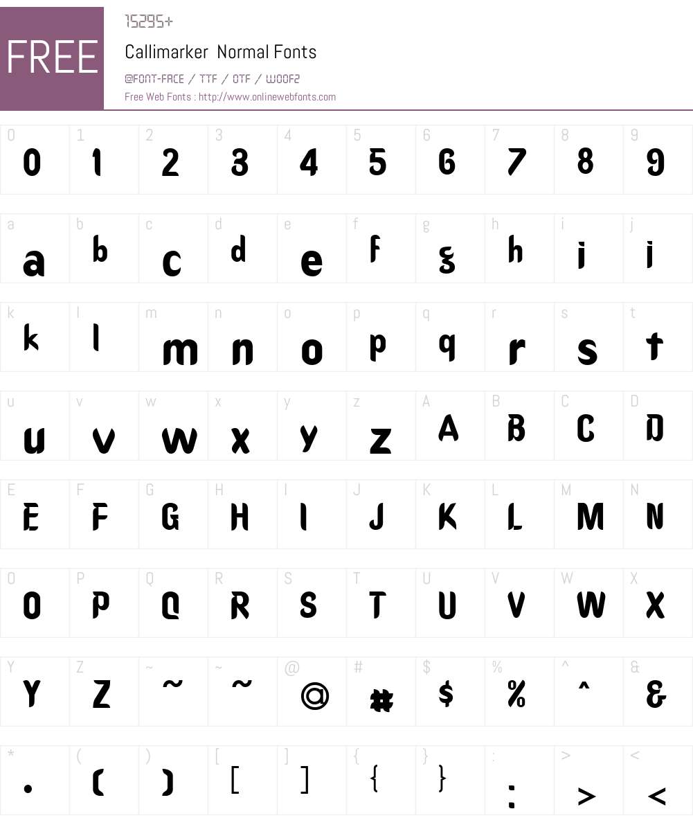 Callimarker Font Screenshots