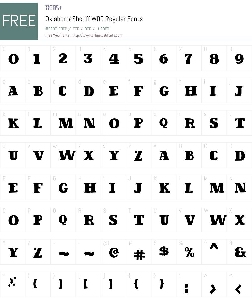 OklahomaSheriff Font Screenshots