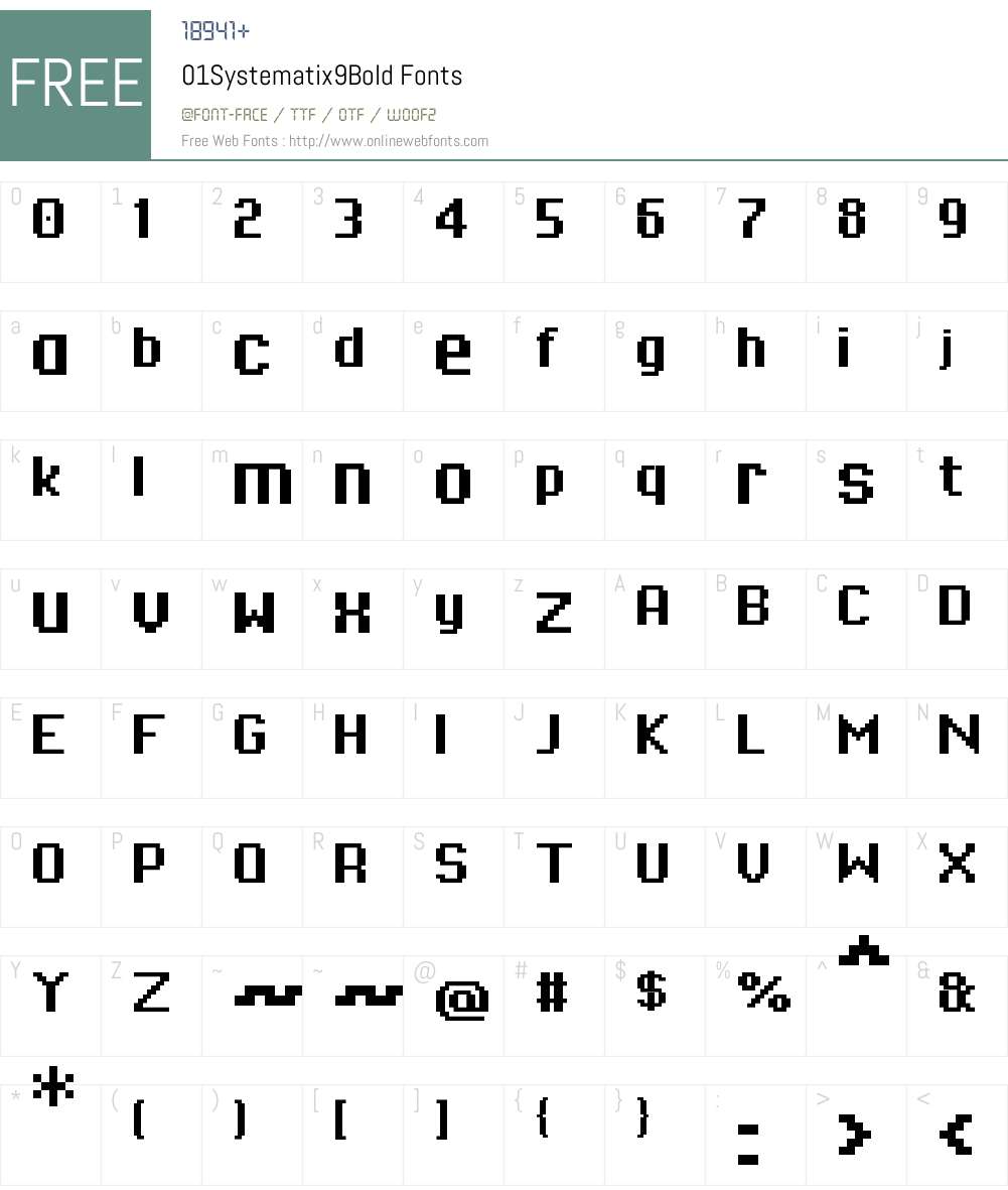 01Systematix9 Font Screenshots