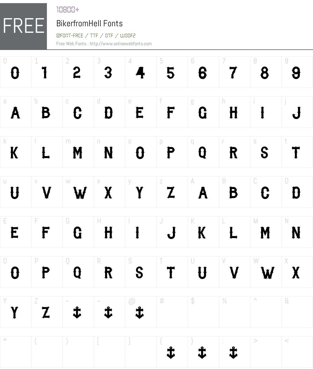 Biker from Hell Font Screenshots