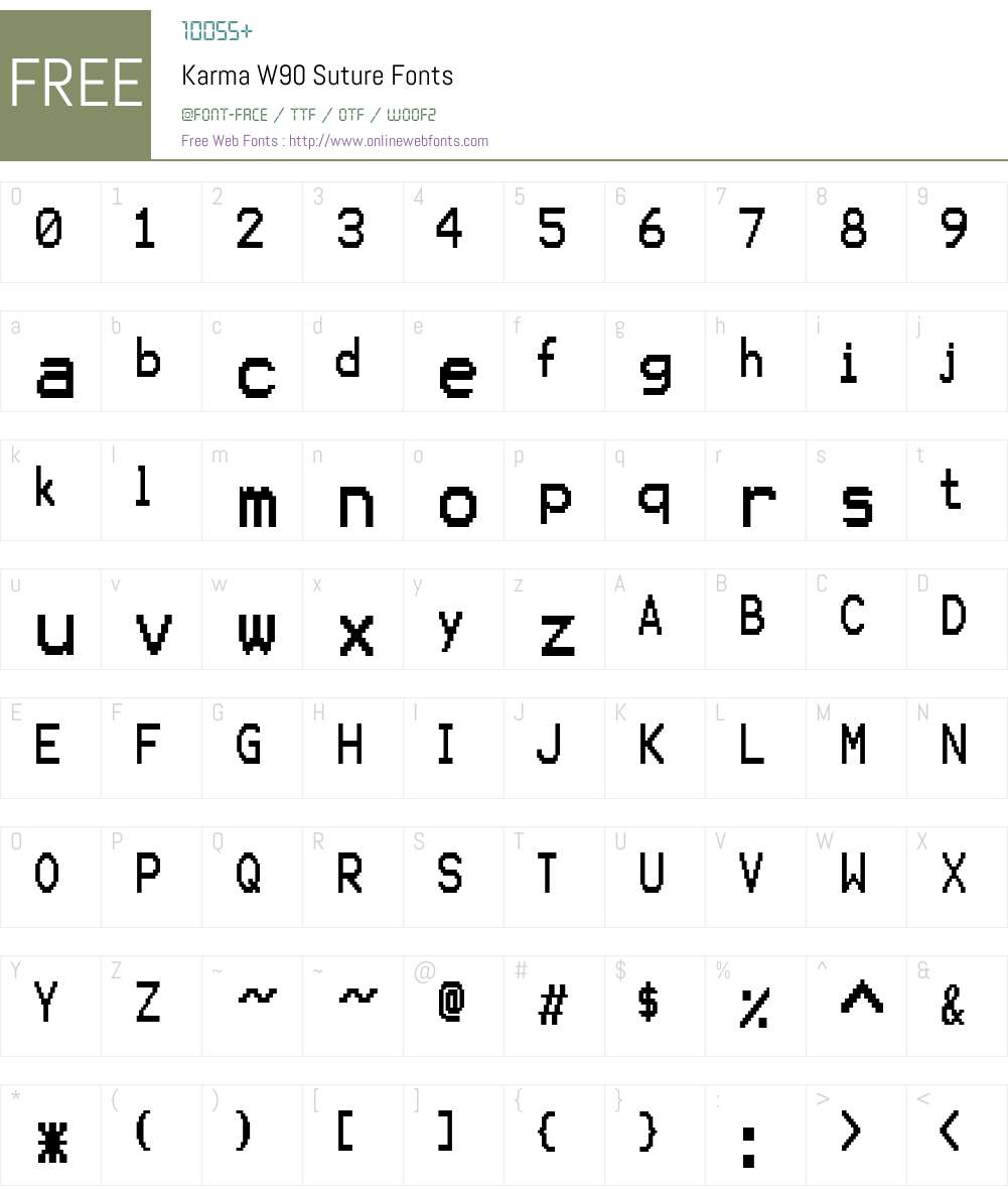 KarmaW90-Suture Font Screenshots