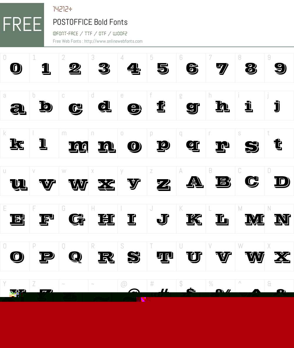 POSTOFFICE Bold Font Screenshots