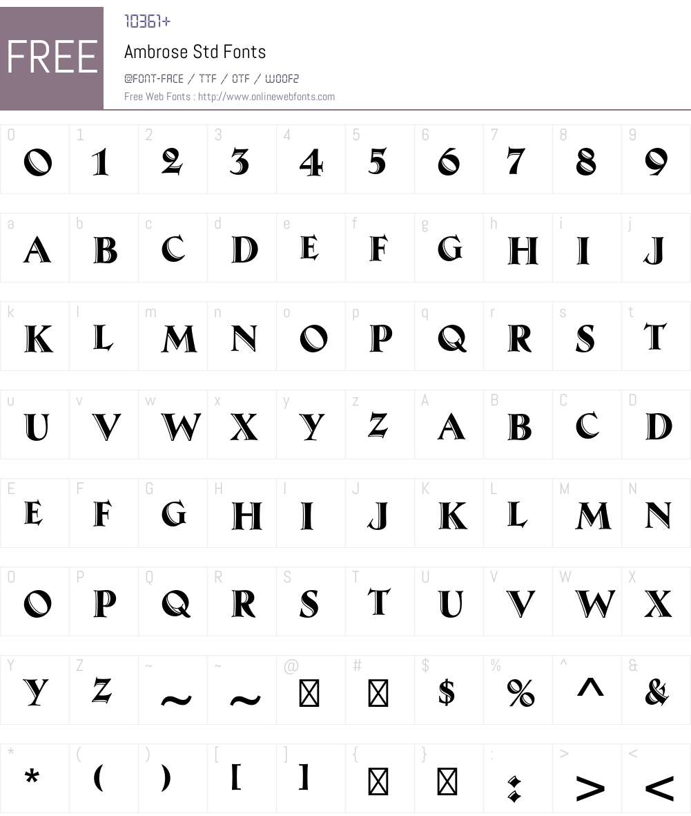 Ambrose Std Font Screenshots