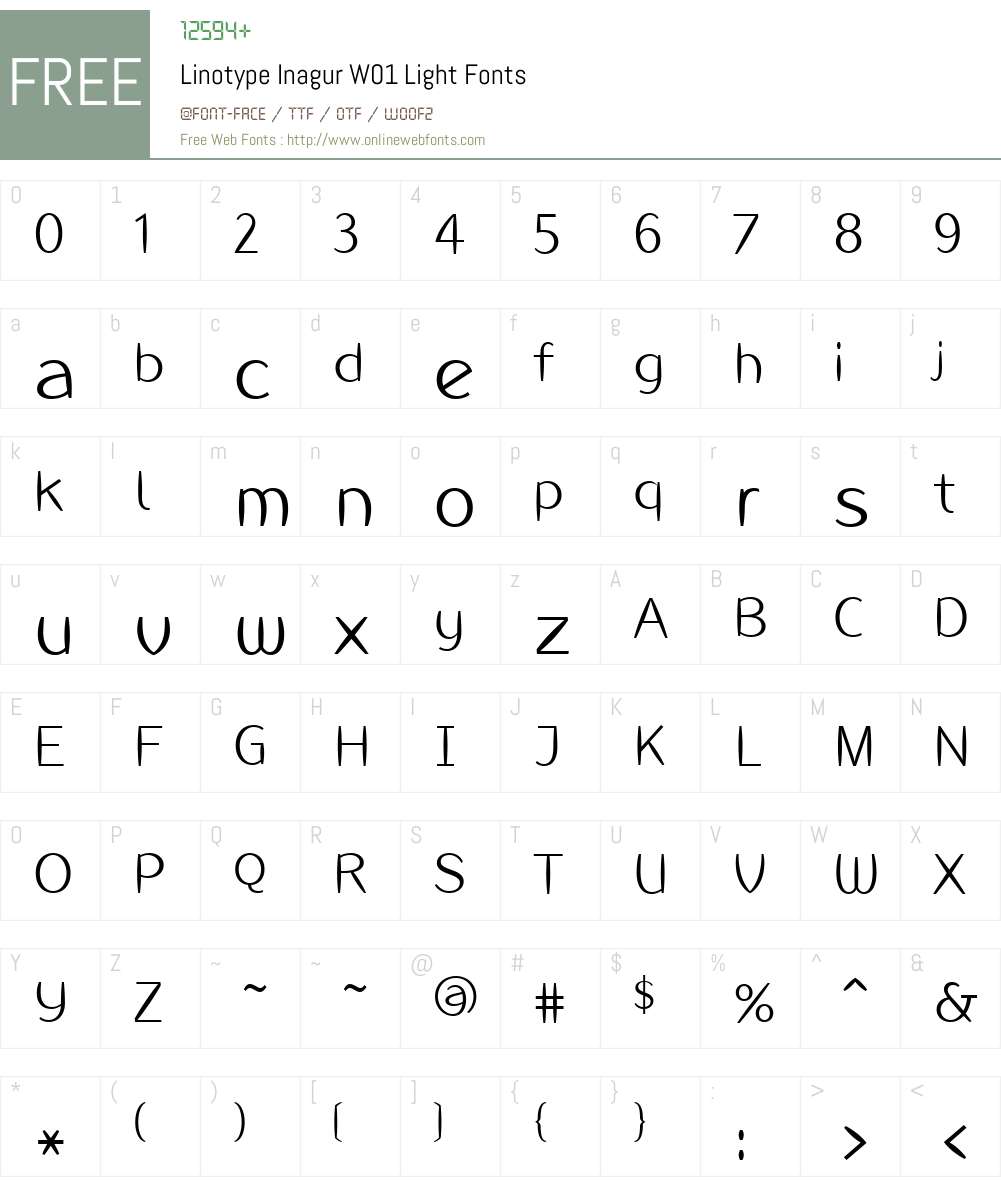 LinotypeInagurW01-Light Font Screenshots