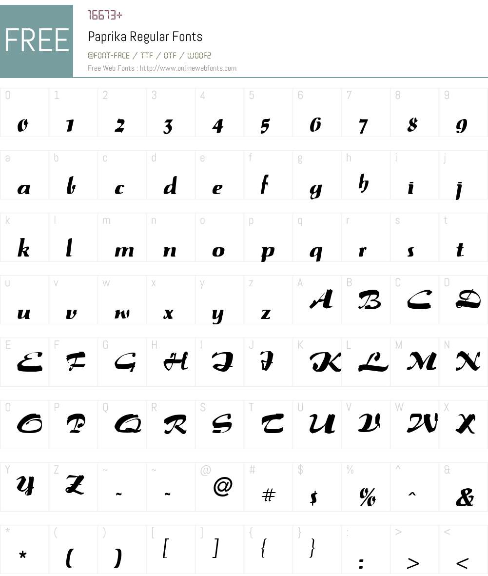 Paprika Font Screenshots