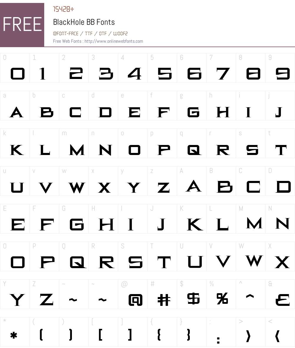 BlackHole BB Font Screenshots