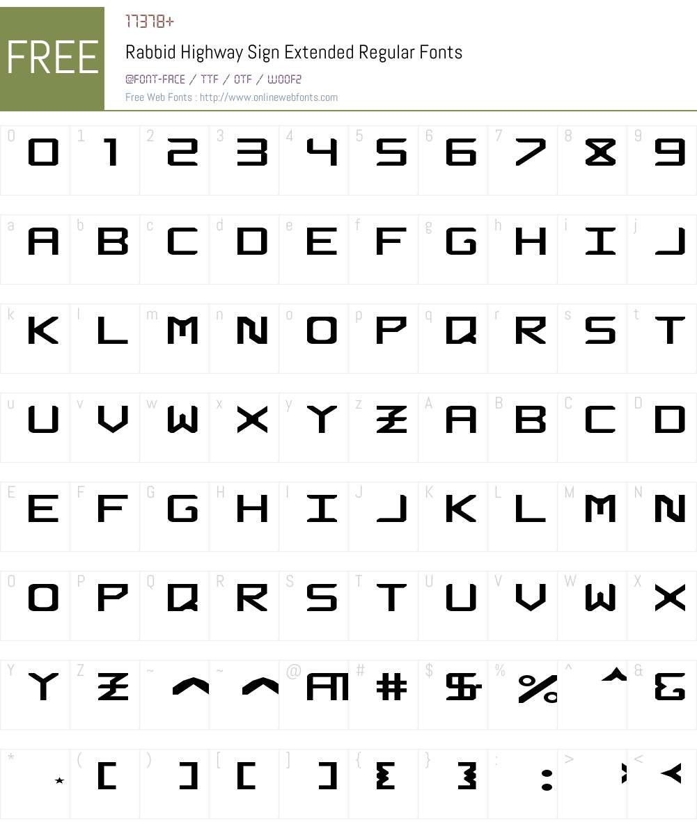 Rabbid Highway Sign Extended Font Screenshots