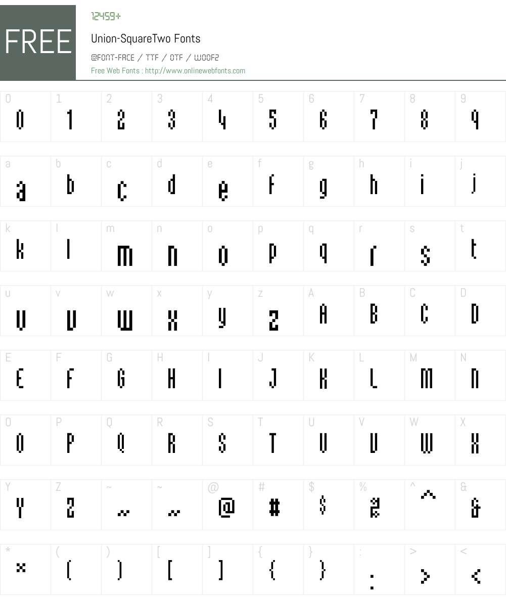 Union Font Screenshots