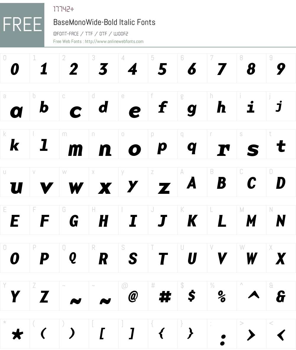 BaseMonoWide Font Screenshots