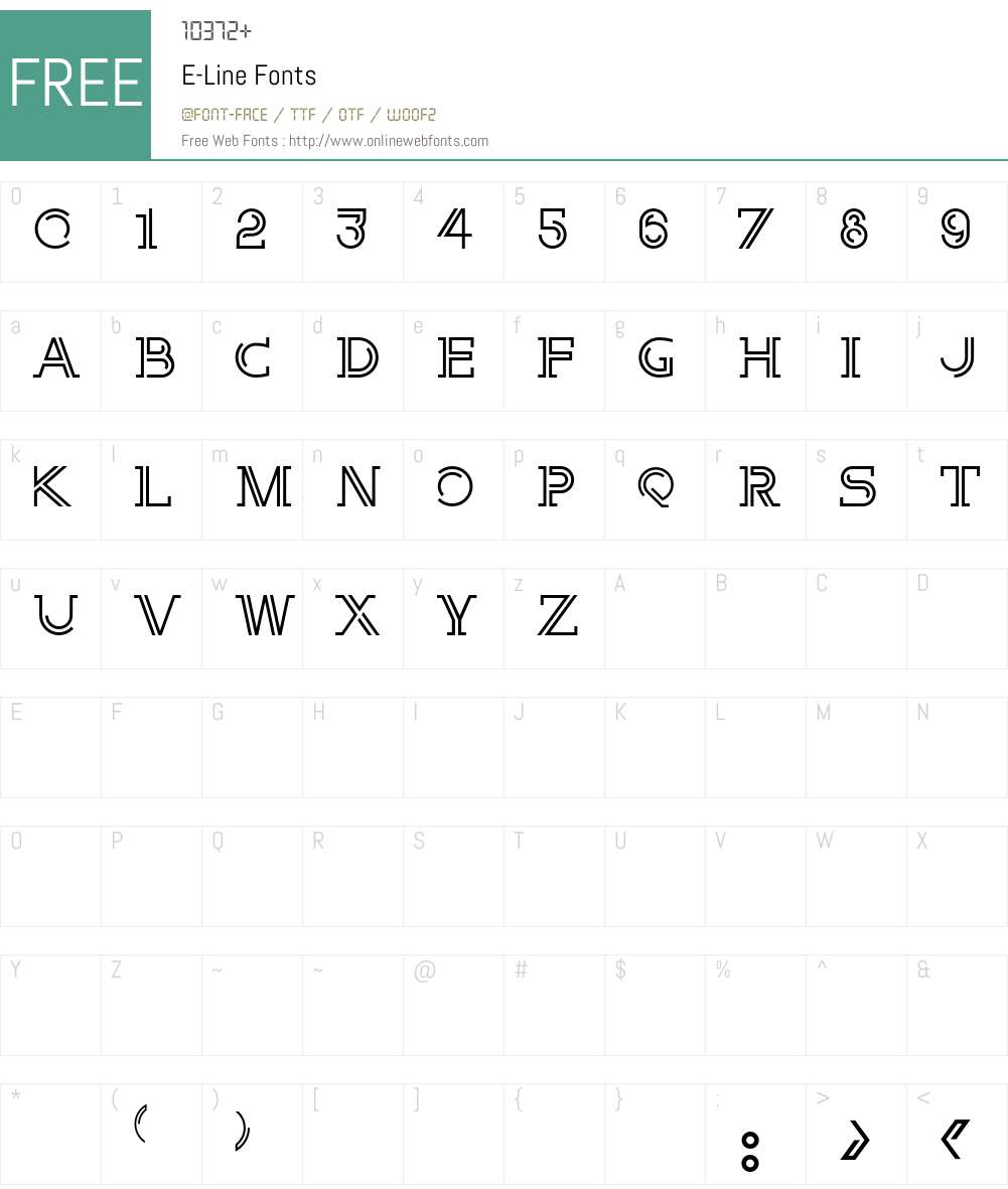E Font Screenshots