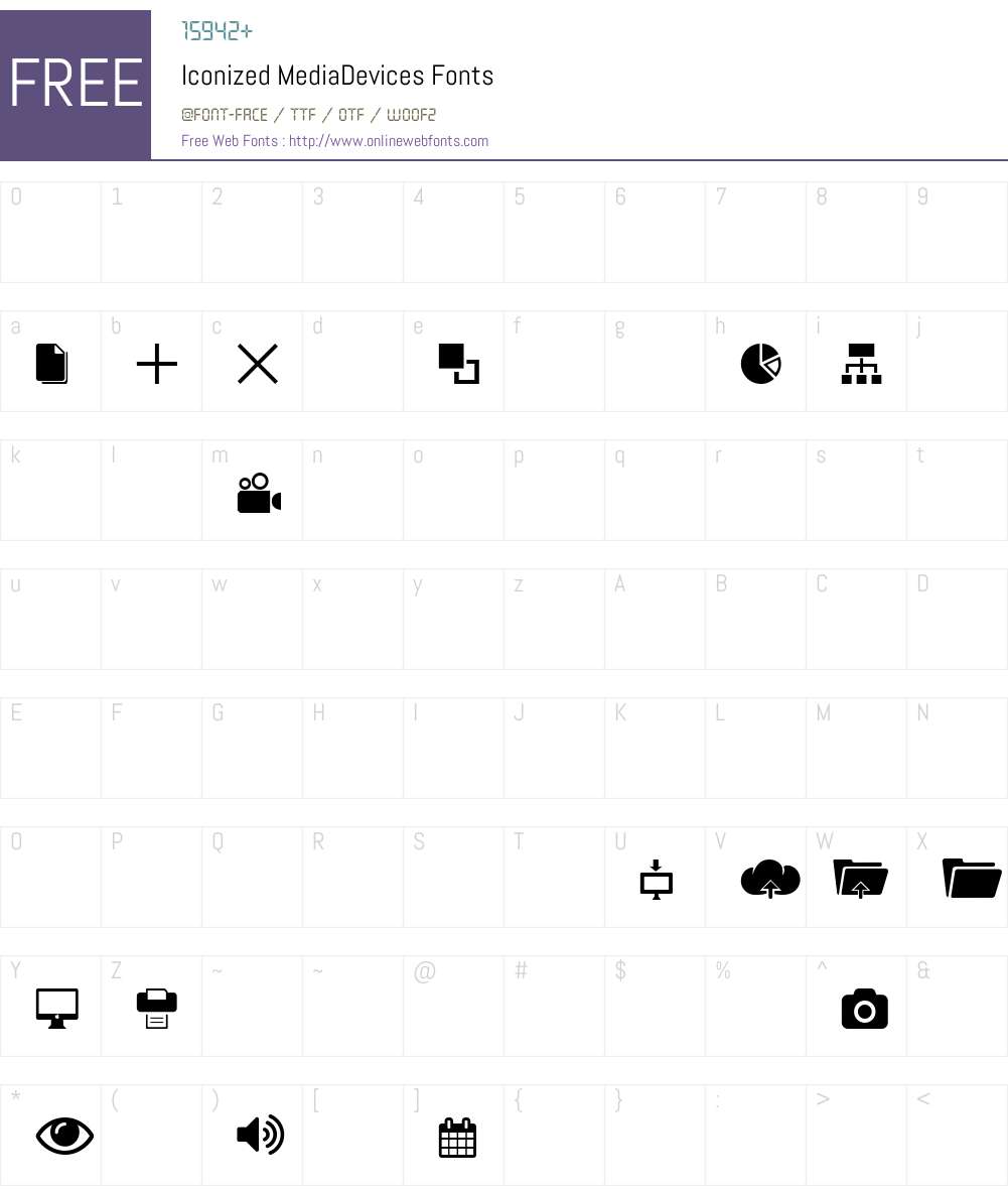 Iconized-MediaDevices Font Screenshots