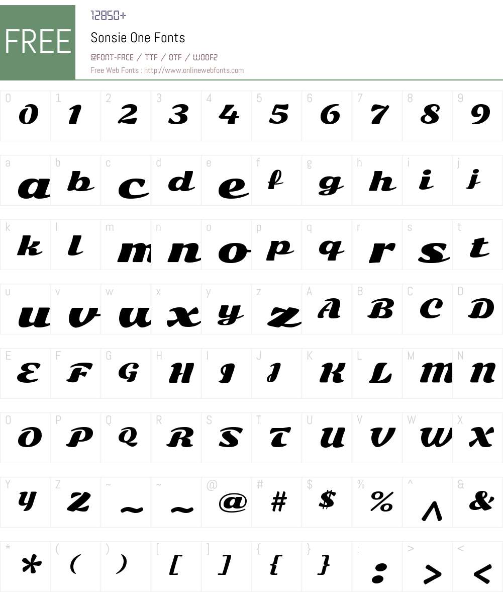Sonsie One Font Screenshots