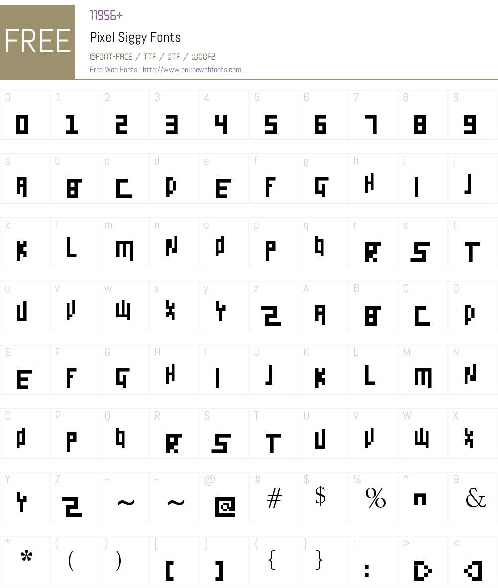 Pixel Siggy Font Screenshots