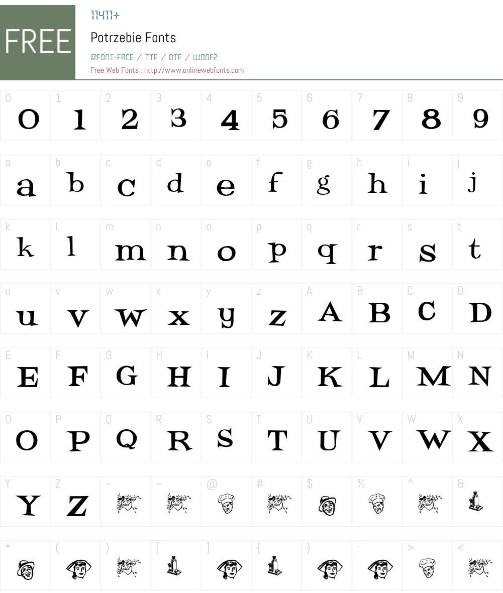 Potrzebie Font Screenshots