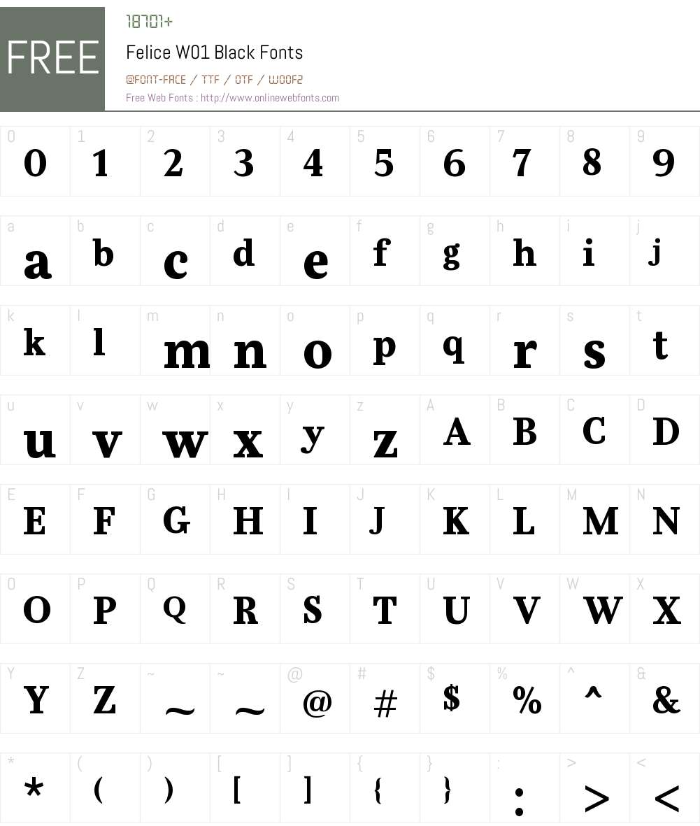FeliceW01-Black Font Screenshots