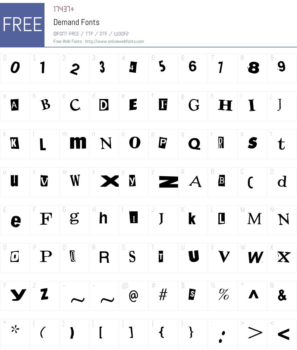 Demand Font Screenshots