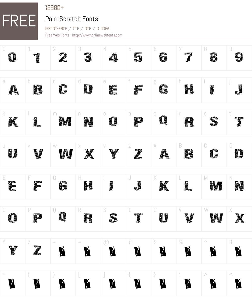 PaintScratch Font Screenshots