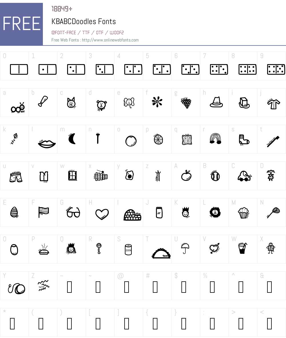 KBABCDoodles Font Screenshots