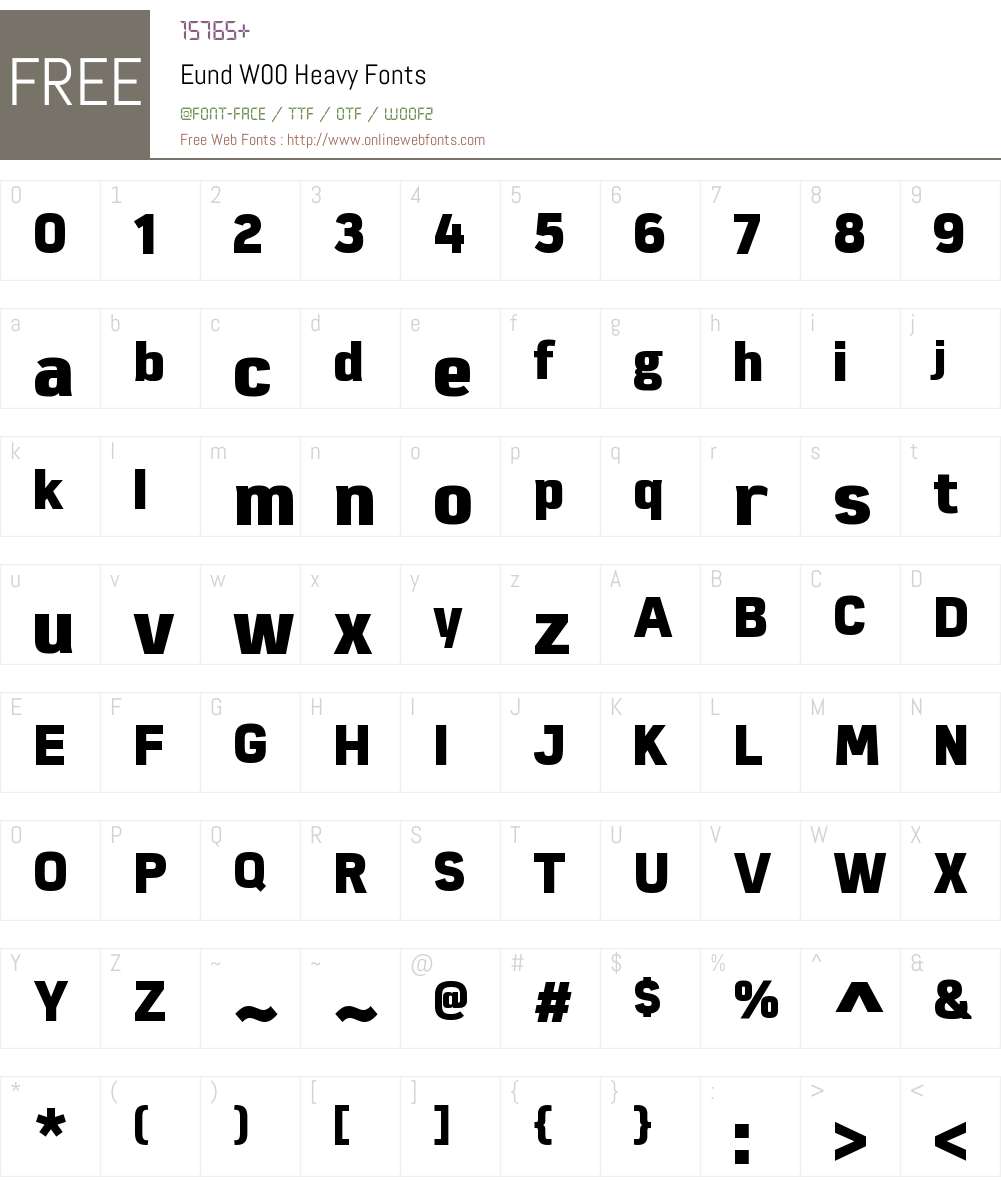EundW00-Heavy Font Screenshots