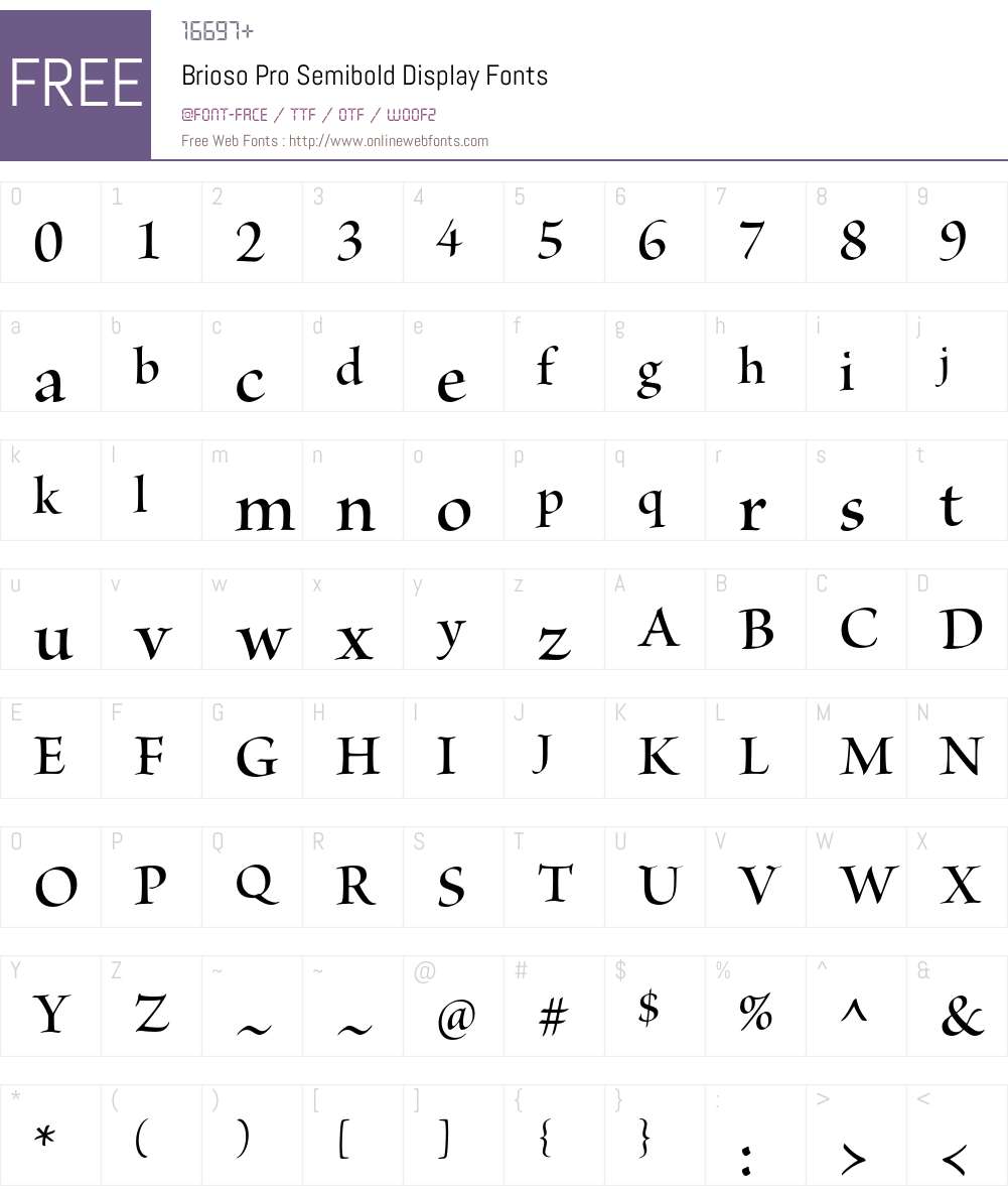Brioso Pro Font Screenshots