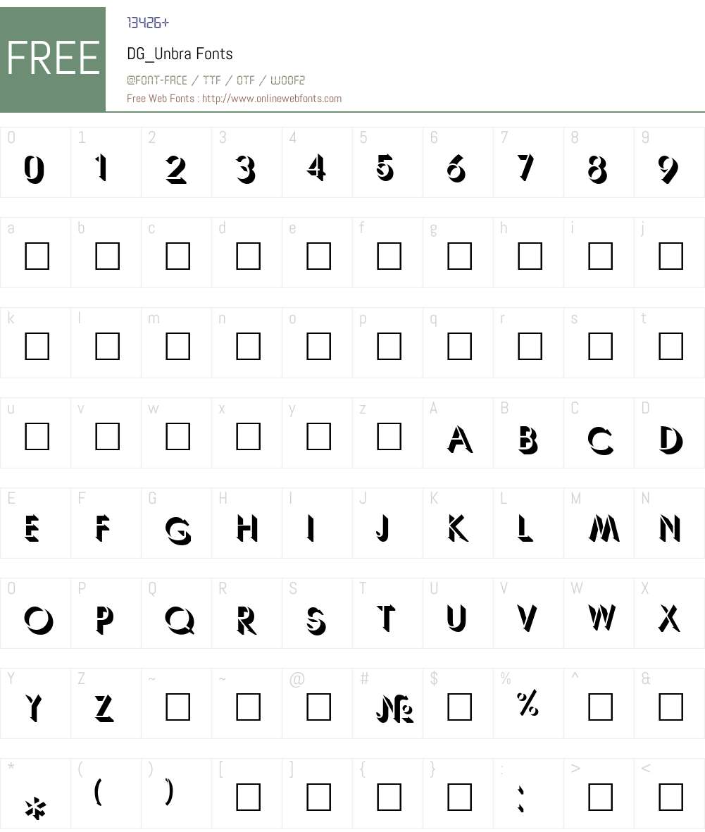 DG_Unbra Font Screenshots