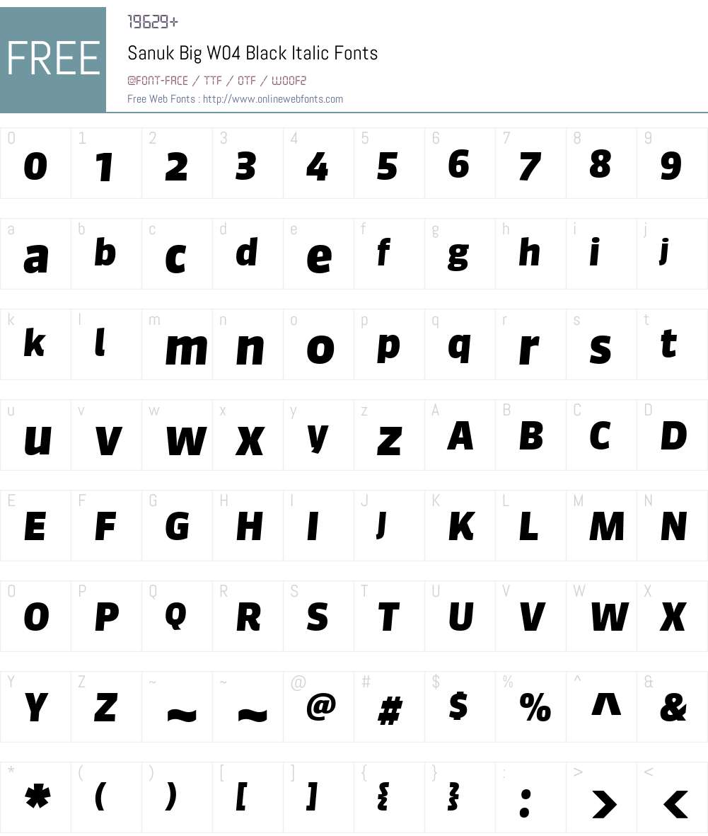 FF Sanuk Big Font Screenshots