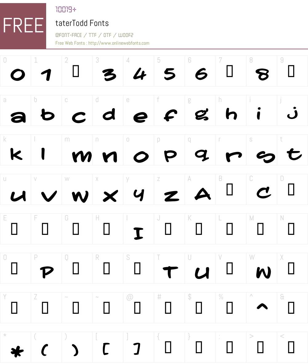 taterTodd Font Screenshots
