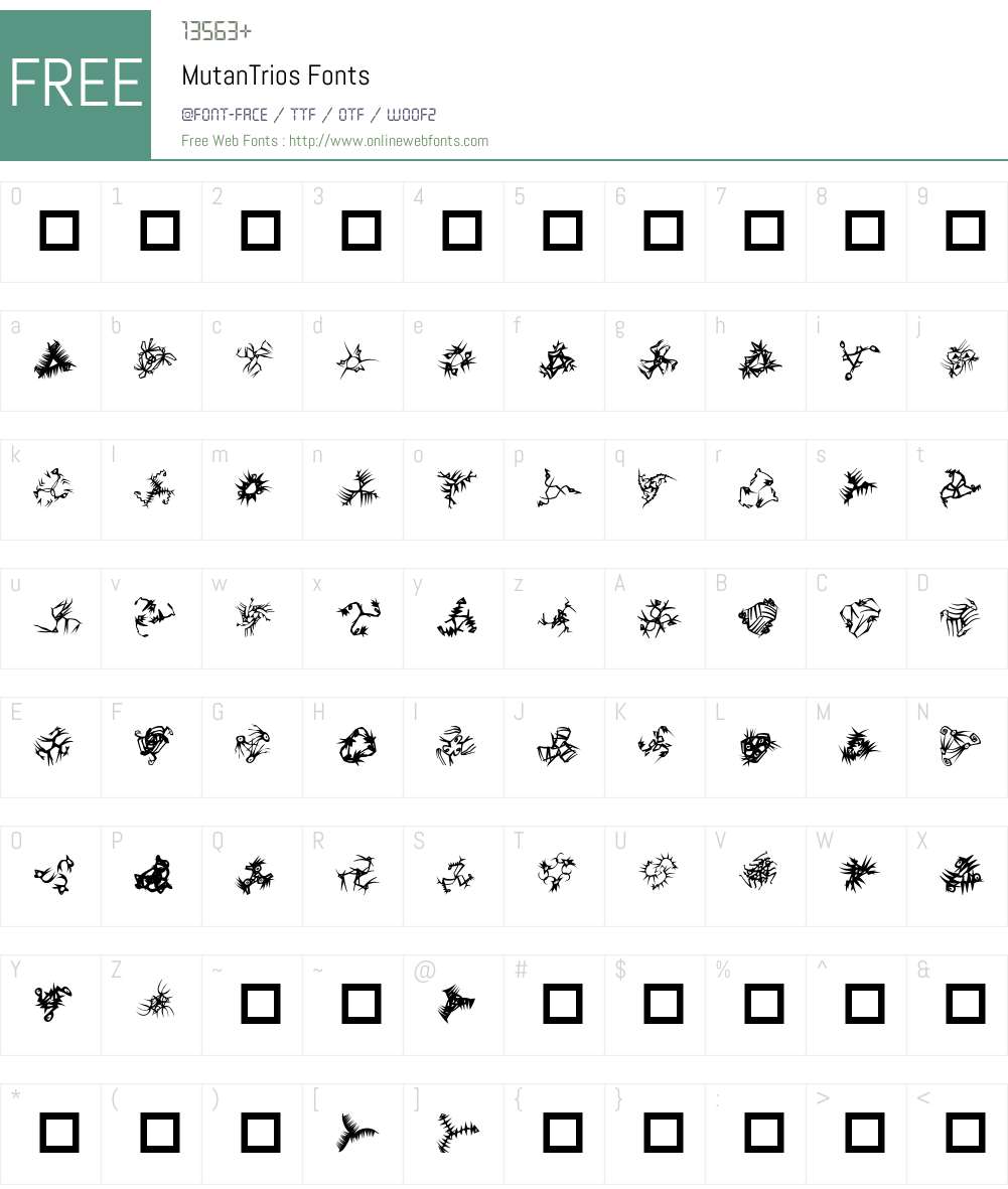 MutanTrios Font Screenshots