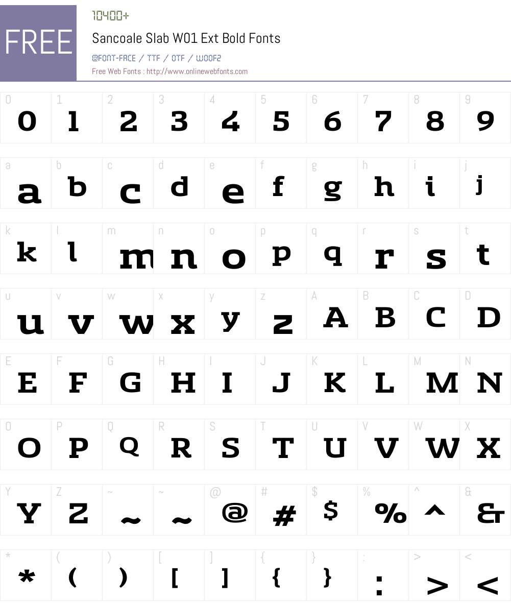 SancoaleSlabW01-ExtBold Font Screenshots