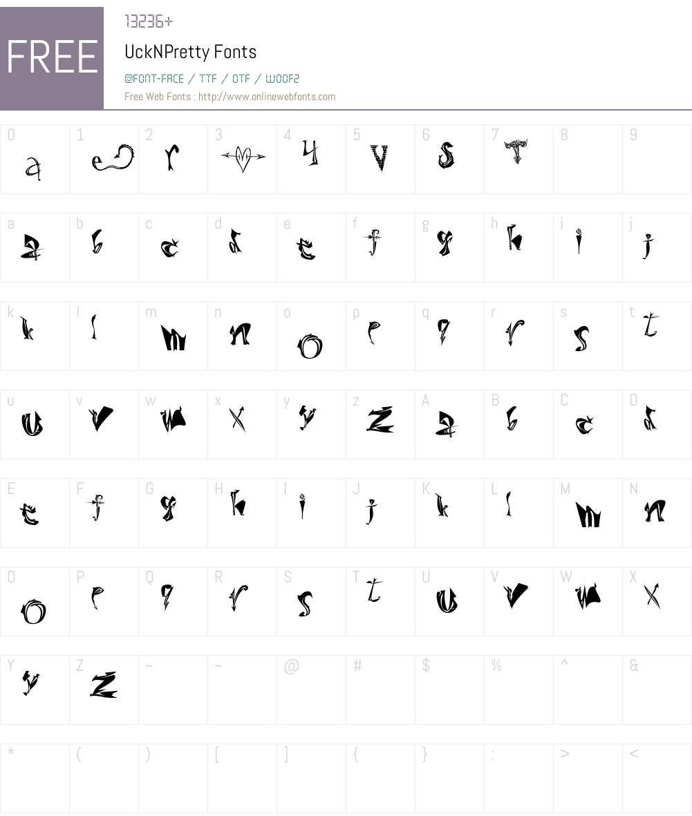 UckNPretty Font Screenshots