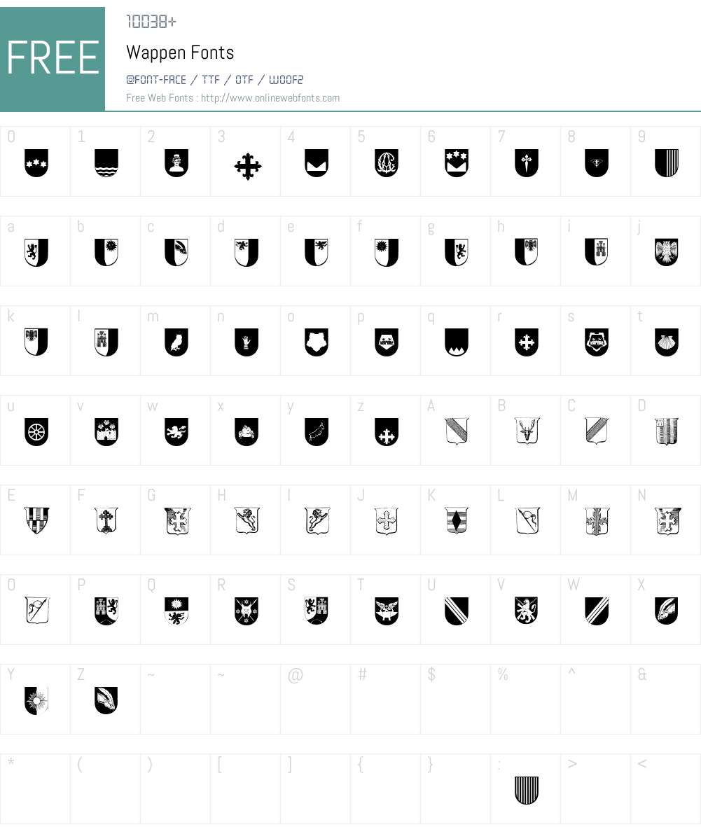 Wappen Font Screenshots
