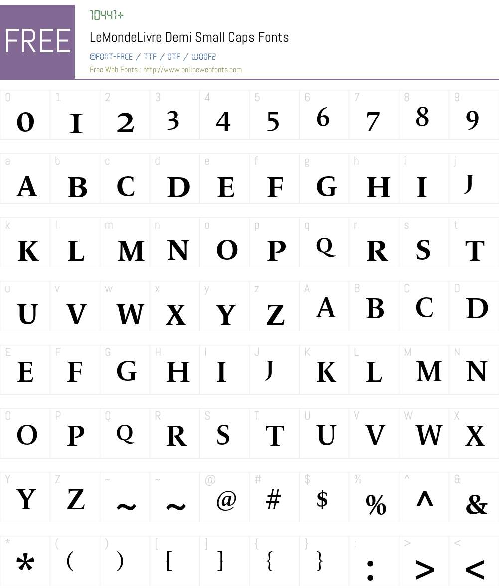 LeMondeLivre Font Screenshots